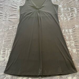 Michael Kors Black Sleeveless A-Line Dress Gold Ring Detail Size Medium
